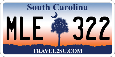 SC license plate MLE322
