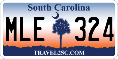 SC license plate MLE324