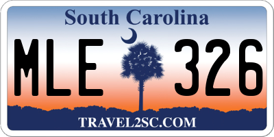 SC license plate MLE326