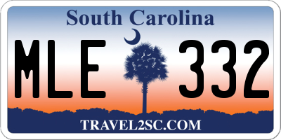 SC license plate MLE332