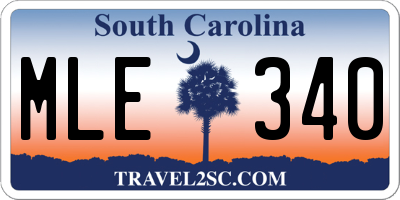 SC license plate MLE340