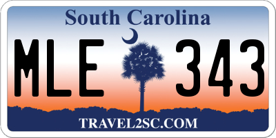 SC license plate MLE343
