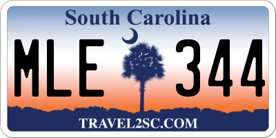 SC license plate MLE344