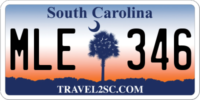 SC license plate MLE346