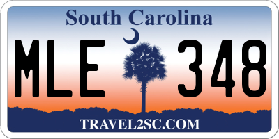 SC license plate MLE348