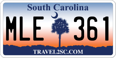 SC license plate MLE361