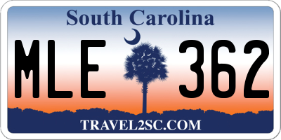 SC license plate MLE362