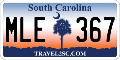 SC license plate MLE367
