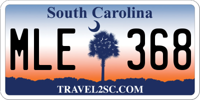 SC license plate MLE368