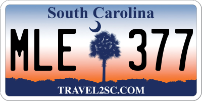 SC license plate MLE377