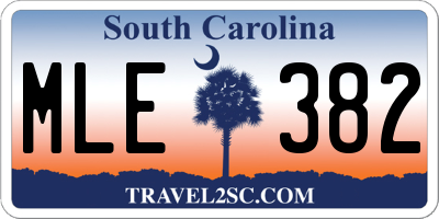 SC license plate MLE382