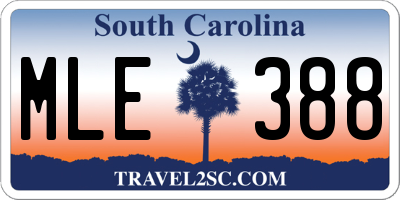 SC license plate MLE388