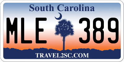 SC license plate MLE389