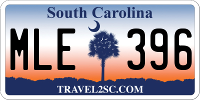 SC license plate MLE396