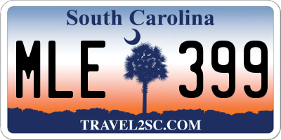 SC license plate MLE399