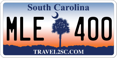 SC license plate MLE400