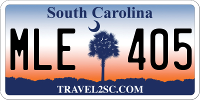 SC license plate MLE405