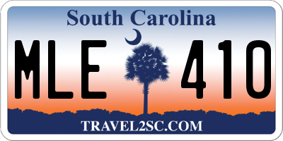 SC license plate MLE410