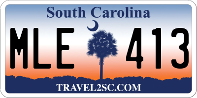 SC license plate MLE413