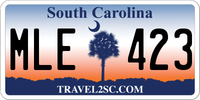 SC license plate MLE423