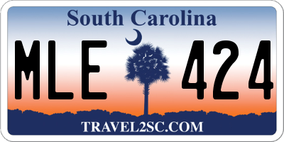SC license plate MLE424