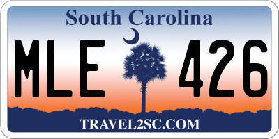 SC license plate MLE426