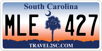 SC license plate MLE427