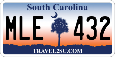 SC license plate MLE432