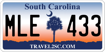 SC license plate MLE433