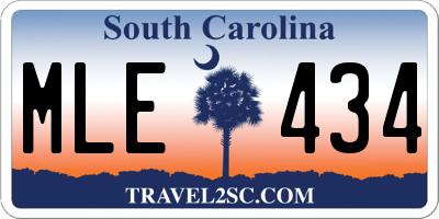 SC license plate MLE434