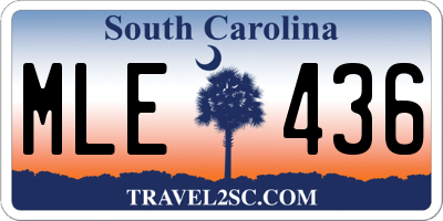 SC license plate MLE436