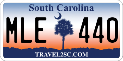 SC license plate MLE440