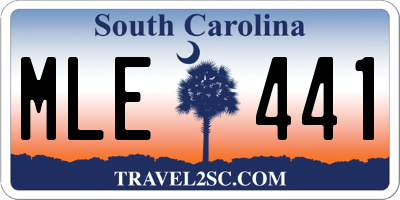SC license plate MLE441