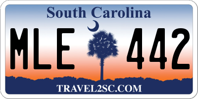 SC license plate MLE442