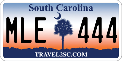 SC license plate MLE444