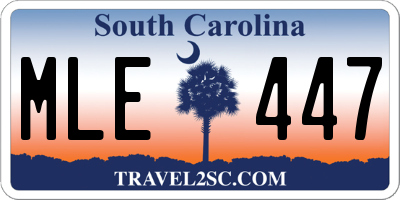 SC license plate MLE447