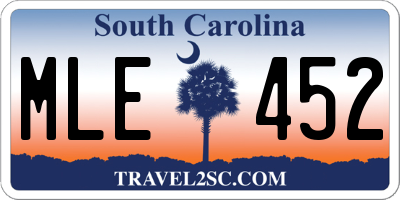 SC license plate MLE452