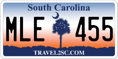 SC license plate MLE455