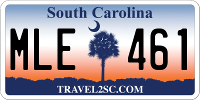 SC license plate MLE461