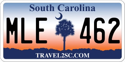 SC license plate MLE462