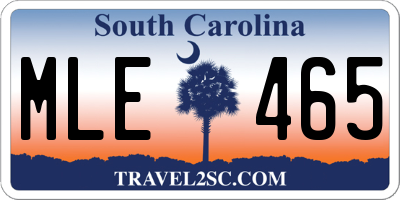 SC license plate MLE465