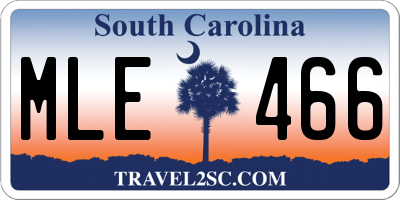 SC license plate MLE466