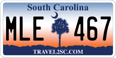 SC license plate MLE467