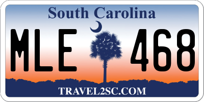 SC license plate MLE468