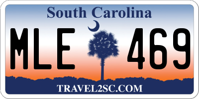 SC license plate MLE469