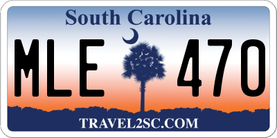 SC license plate MLE470