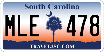 SC license plate MLE478
