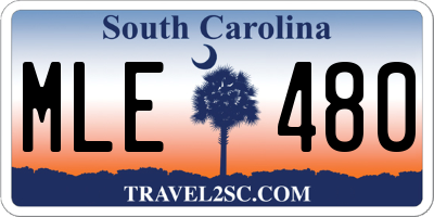 SC license plate MLE480