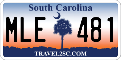 SC license plate MLE481