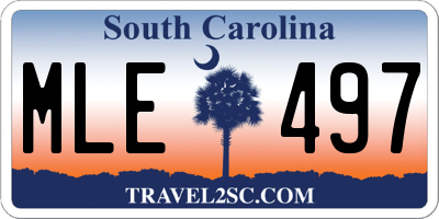 SC license plate MLE497